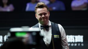 Shaun Murphy keskittyneenä snookerpöydän äärellä tekemässä ennätyssarjaa China Open 2026 -turnauksessa.